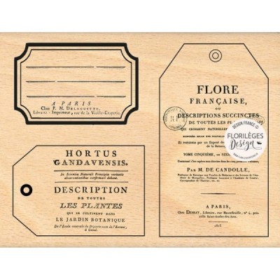 Herbarium - Timbro in legno ÉTIQUETTES BOTANIQUES