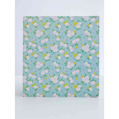 Album ad anelli 9x12" Menta con Fiori