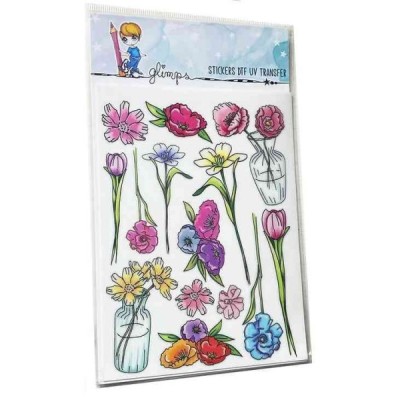 Strapazzami di primavera - Stickers DTF UV Fiori neri