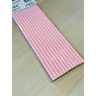 Cannucce Rosa Chevron bianco