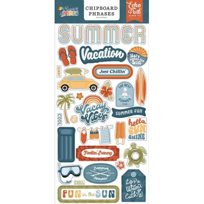 Summer Vibes - Chipboard Phrases