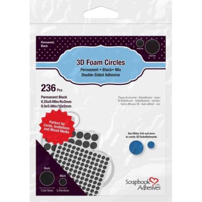 3D Foam Circles Black Mix