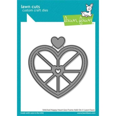 Fustella Stitched Happy Heart Geo Frame
