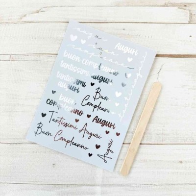 Rub On - Auguri Script Silver (ita)