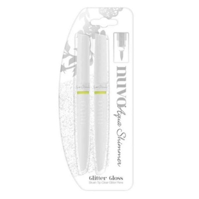 Aqua shimmer glitter brush tip Clear