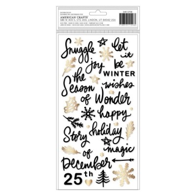Evergreen & Holly - Phrase Gold Foil
